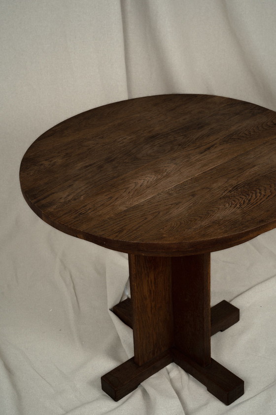 Image 1 of Sculptural round wooden side table