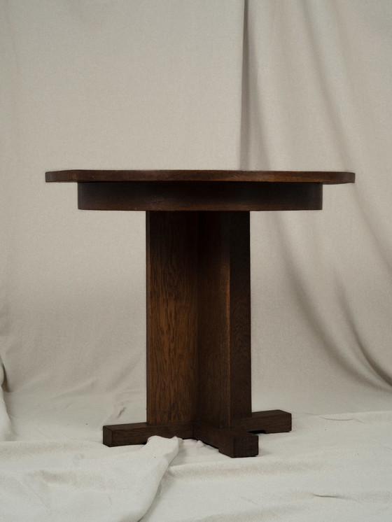 Image 1 of Sculptural round wooden side table