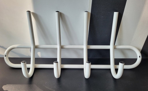 Vintage Metal Wall Coat Rack from 1980s Memphis Style Postmodern