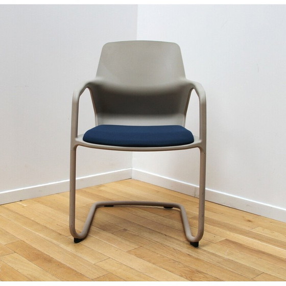 Image 1 of Pair of vintage Metrick office armchairs in metal and plastic for Wilkhann