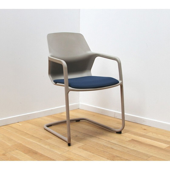 Image 1 of Pair of vintage Metrick office armchairs in metal and plastic for Wilkhann