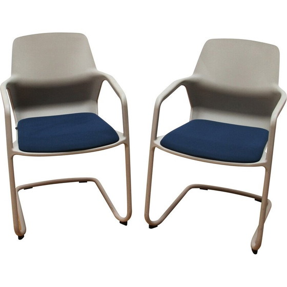 Image 1 of Pair of vintage Metrick office armchairs in metal and plastic for Wilkhann