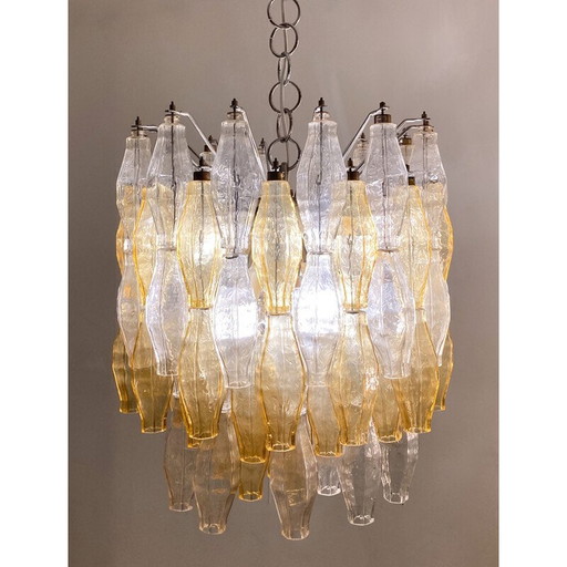 Vintage Murano glass chandelier "Polyhedr" by Carlo Scarpa for Venini, Italy 1960