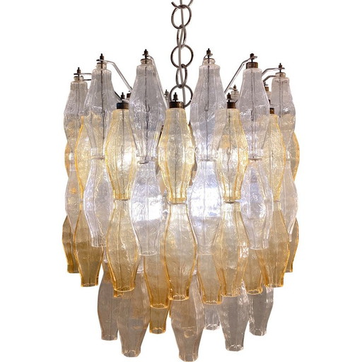 Vintage Murano glass chandelier "Polyhedr" by Carlo Scarpa for Venini, Italy 1960
