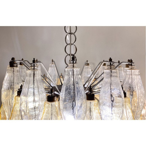 Image 1 of Vintage Murano glass chandelier "Polyhedr" by Carlo Scarpa for Venini, Italy 1960