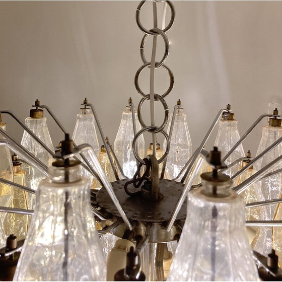 Image 1 of Vintage Murano glass chandelier "Polyhedr" by Carlo Scarpa for Venini, Italy 1960