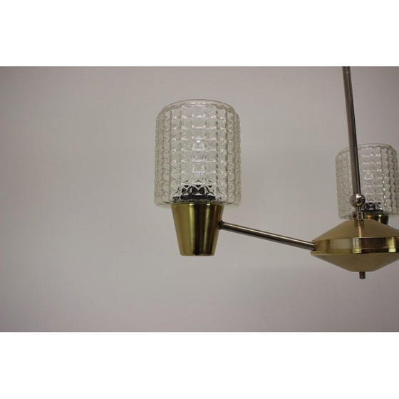 Image 1 of Lampada a sospensione vintage in ottone e metallo di Kamenicky Senov, Cecoslovacchia 1970