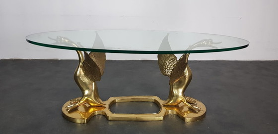 Image 1 of Hollywood Regency brass coffee table