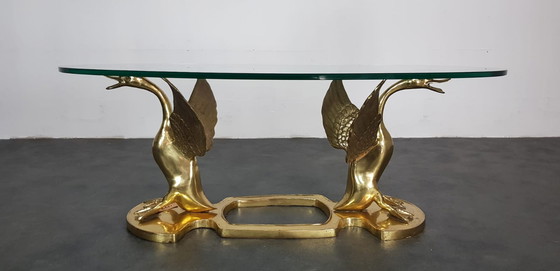 Image 1 of Hollywood Regency brass coffee table