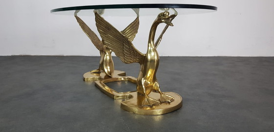 Image 1 of Hollywood Regency brass coffee table