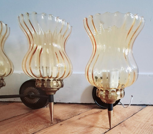 Four wall lights, 1950s