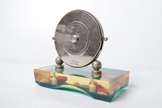Image 1 of Calendario perpetuo in lucite e cromo 
