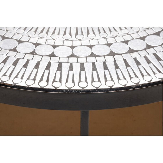 Image 1 of Vintage coffee table in mosaic and aluminum by Raf Verjans, Belgium 1970