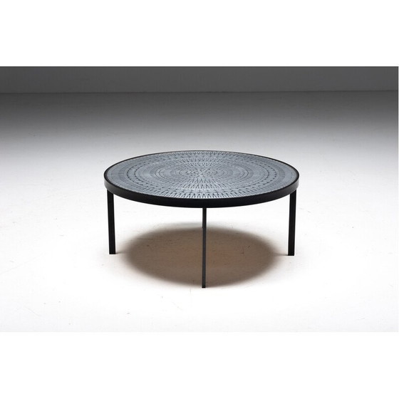 Image 1 of Vintage coffee table in mosaic and aluminum by Raf Verjans, Belgium 1970