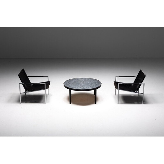 Image 1 of Vintage coffee table in mosaic and aluminum by Raf Verjans, Belgium 1970