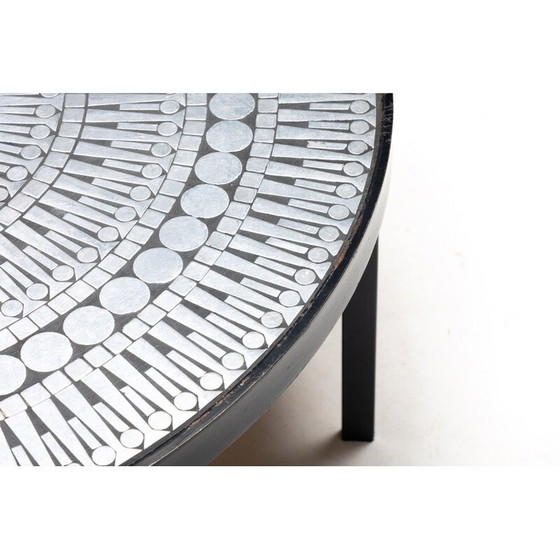 Image 1 of Vintage coffee table in mosaic and aluminum by Raf Verjans, Belgium 1970