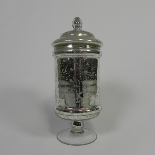 Quicksilver Pot With Lid, Apothecary Jar, circa 1900 (Armorial Silver)