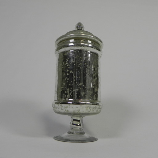 Quicksilver Pot With Lid, Apothecary Jar, circa 1900 (Armorial Silver)