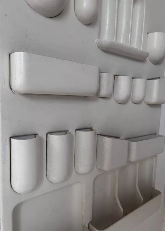Image 1 of Vintage Matte White Abs Wall Storage System, Italy 1970.