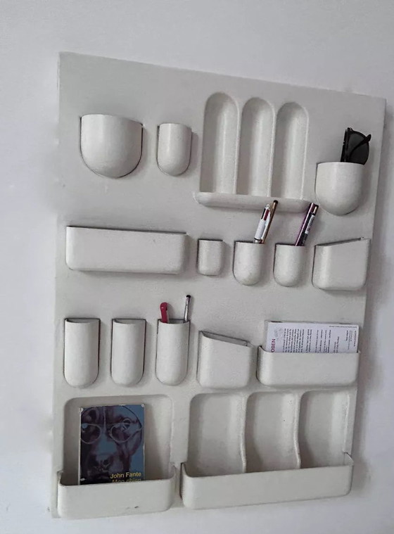 Image 1 of Vintage Matte White Abs Wall Storage System, Italy 1970.