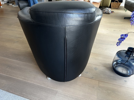 Image 1 of Fauteuil club en cuir design - noir