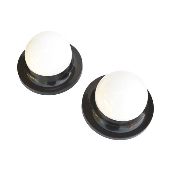 Image 1 of Pair of vintage plastic ceiling lamp for Polam Radom, Poland 1970