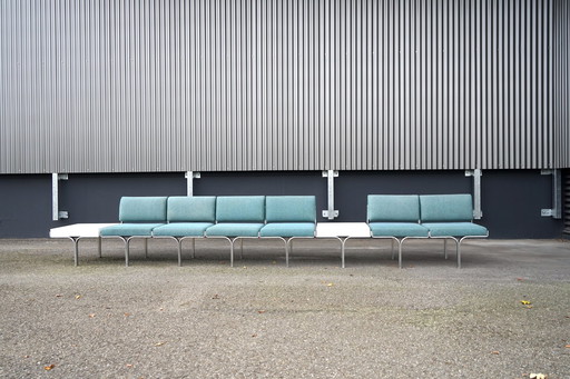 Banc Mid Century en aluminium de John Behringer pour JG Furnic