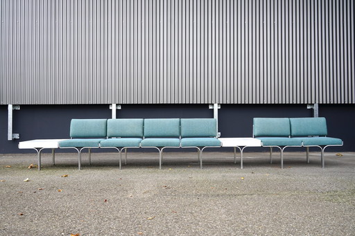 Banc Mid Century en aluminium de John Behringer pour JG Furnic