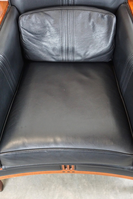 Image 1 of Design armchair by Schuitema, ArtDeco style with black leather from the decoforma series