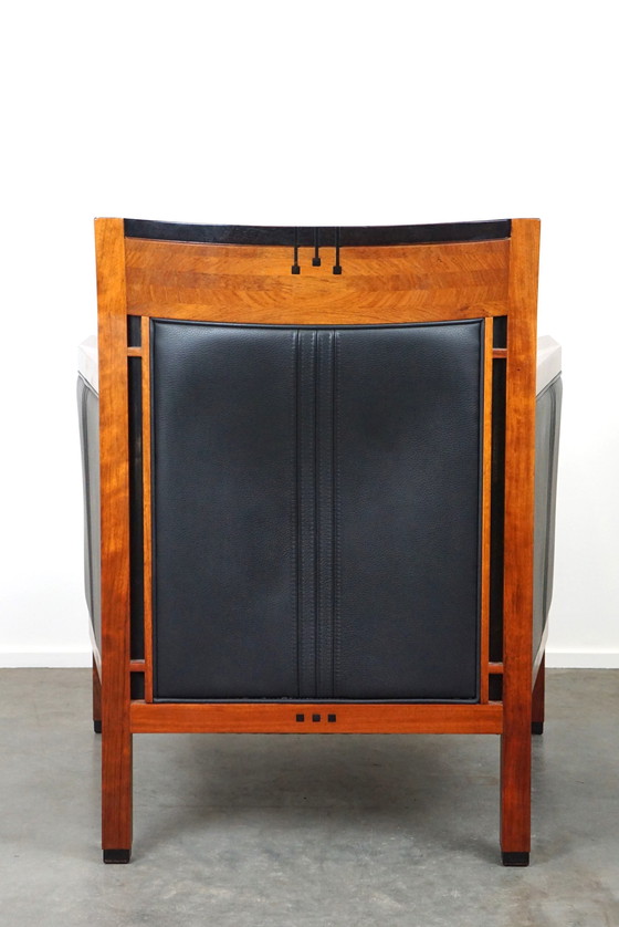 Image 1 of Fauteuil design de Schuitema, style ArtDeco avec cuir noir de la série decoforma