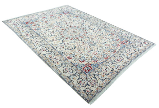 362 X 254 Cm Hand-Knotted Nain 9 La Rug With Silk