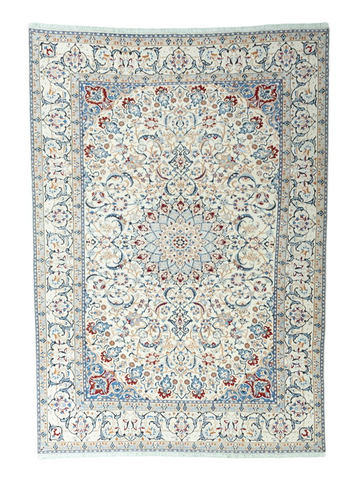 362 X 254 Cm Hand-Knotted Nain 9 La Rug With Silk