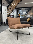 jess Design Fauteuil Earl cuir marron