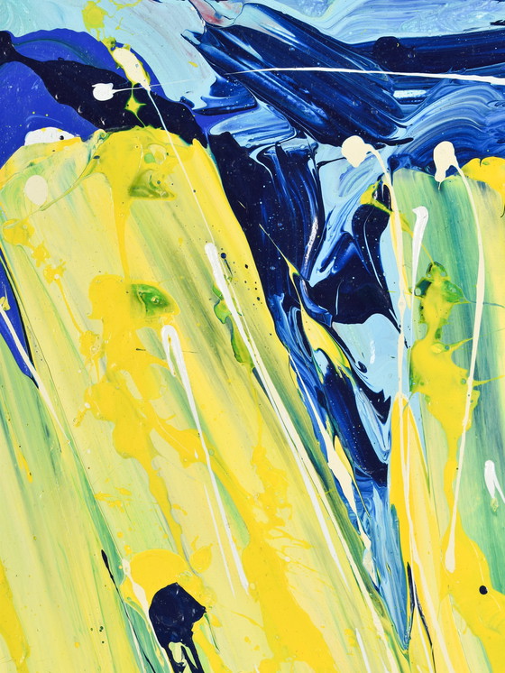 Image 1 of Ad van Hassel - Abstract Blue & Yellow - 2004