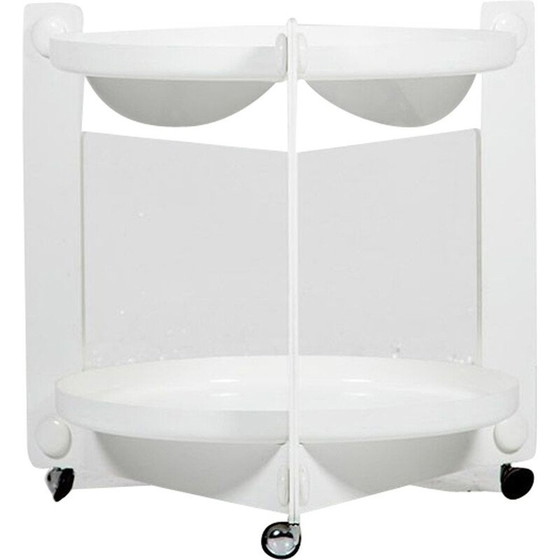 Image 1 of Vintage plastic trolley with 2 removable trays by Luigi Massoni for Guzzini, 1970