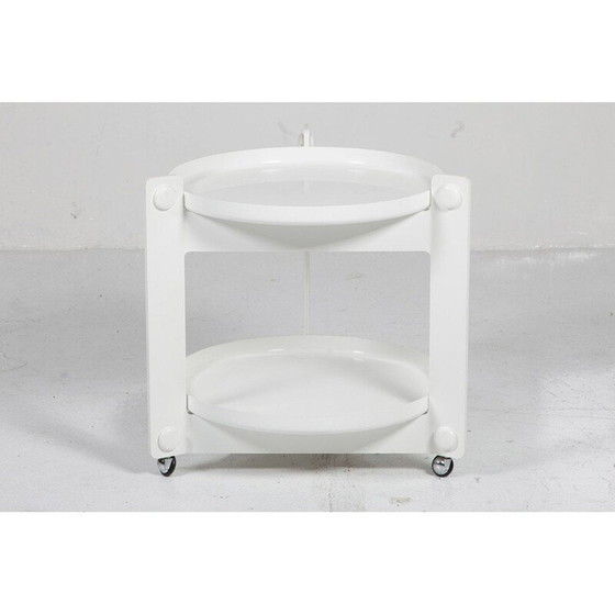 Image 1 of Vintage plastic trolley with 2 removable trays by Luigi Massoni for Guzzini, 1970
