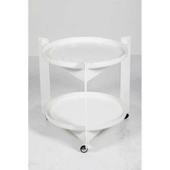 Image 1 of Vintage plastic trolley with 2 removable trays by Luigi Massoni for Guzzini, 1970