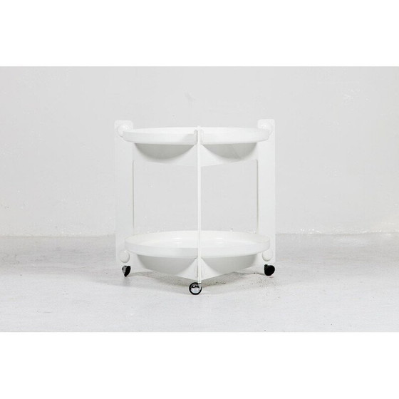 Image 1 of Vintage plastic trolley with 2 removable trays by Luigi Massoni for Guzzini, 1970