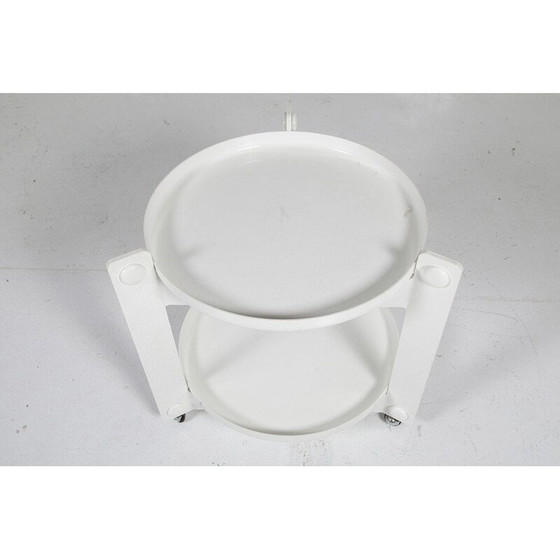 Image 1 of Vintage plastic trolley with 2 removable trays by Luigi Massoni for Guzzini, 1970