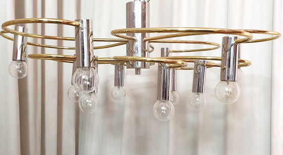 Image 1 of Plafonnier Cosack laiton/chrome Sputnik Vintage