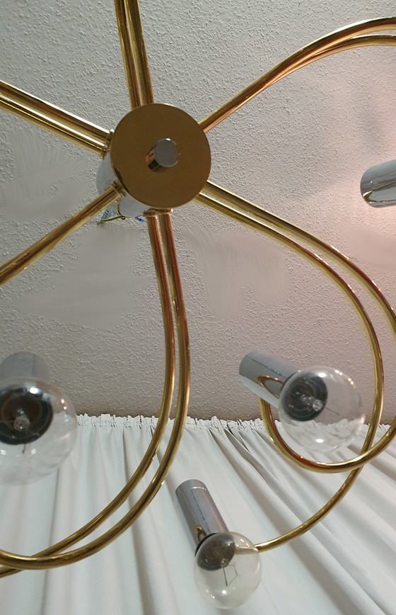 Image 1 of Plafonnier Cosack laiton/chrome Sputnik Vintage