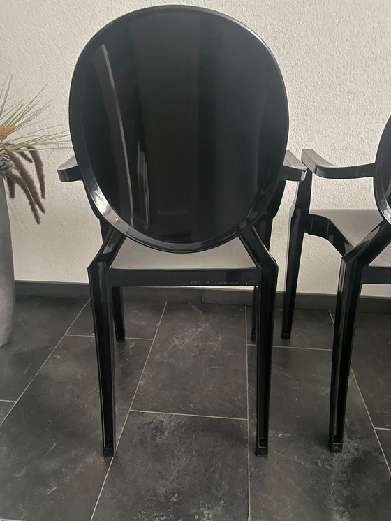 Image 1 of 2x Kartell Louis Ghost by Philippe Starck Fauteuils noirs