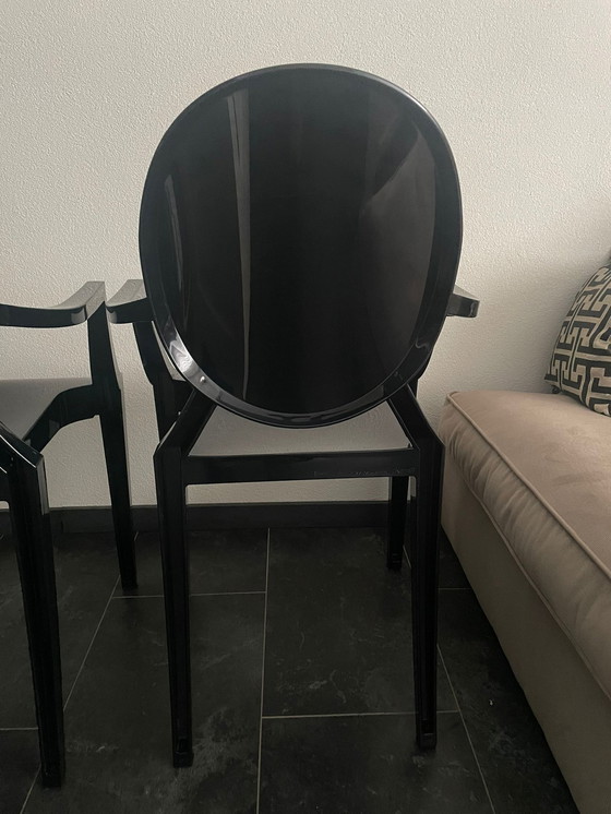 Image 1 of 2x Kartell Louis Ghost by Philippe Starck Armchair chairs black