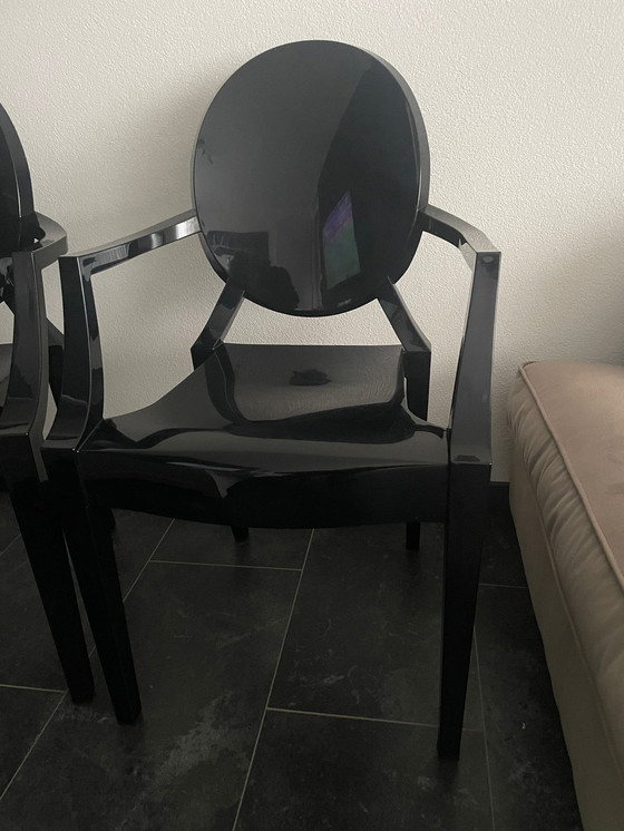 Image 1 of 2x Kartell Louis Ghost by Philippe Starck Fauteuils noirs