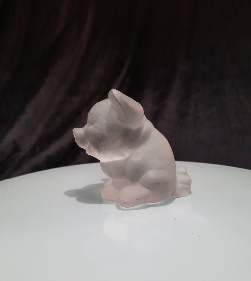 Goebel Figure Cute Little Piglet Frosted Glass 1980'S