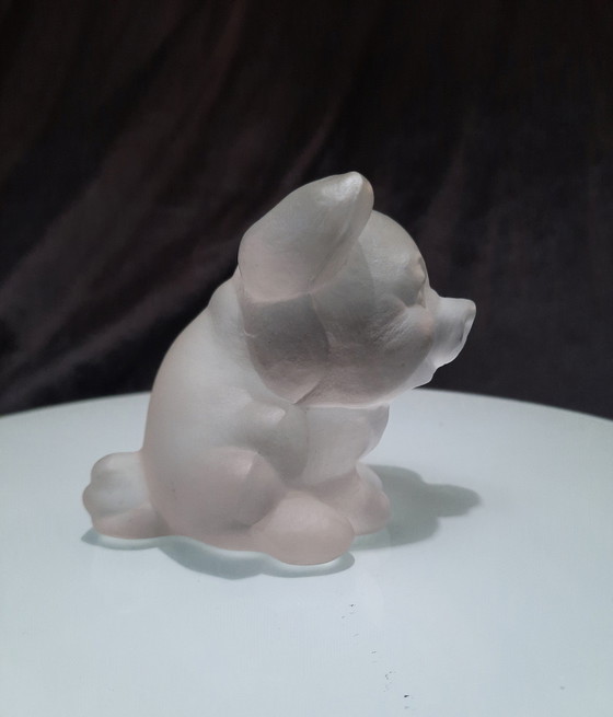 Image 1 of Goebel Figure Cute Little Piglet Frosted Glass 1980'S