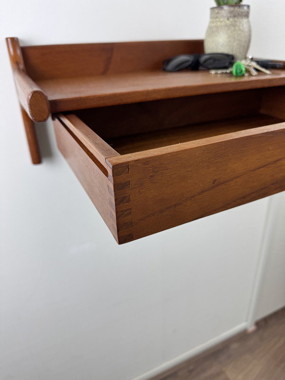 Image 1 of Vintage Teak Wall Drawer