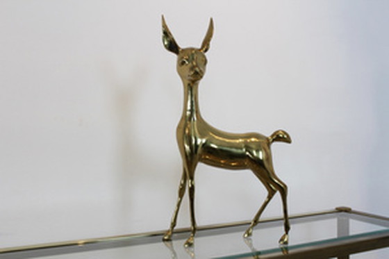 Image 1 of Exclusive XL Set of 'Bambi' Brass Deer Sculptures