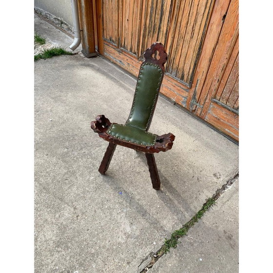 Image 1 of Spanish vintage Brutalist chair in wood, 1960s