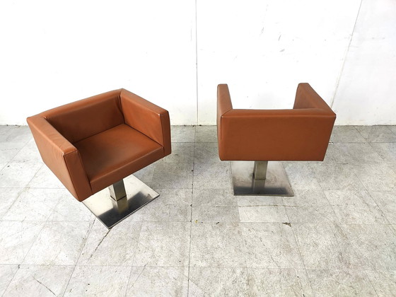 Image 1 of 2x Modern Italian armchairs